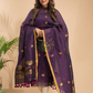 Midnight Purple Tissue Linen 2-Piece Set Kurti & Dupatta (UNSTITCHED) - 038