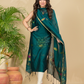 Teal Green Mercerised Cotton Meenakari Motif 2-Piece Kurti & Dupatta (UNSTITCHED)-873