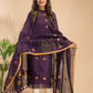 Midnight Purple Tissue Linen 2-Piece Set Kurti & Dupatta (UNSTITCHED) - 038