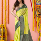 Classic Benarasi Semi Silk Saree | Lime Yellow