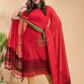 Passion Red Mercerized Cotton 2-Piece Set Kurti & Dupatta (UNSTITCHED) - 039