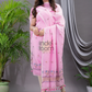 Baby Pink 120 Count Count Jamdani 2-Piece Set Kurti & Dupatta (UNSTITCHED) - 139