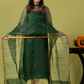 Handwoven Jamdani Muslin Unstitched 2-piece Kurti | Bottle Green