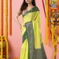 Classic Benarasi Semi Silk Saree | Lime Yellow
