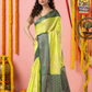 Classic Benarasi Semi Silk Saree | Lime Yellow