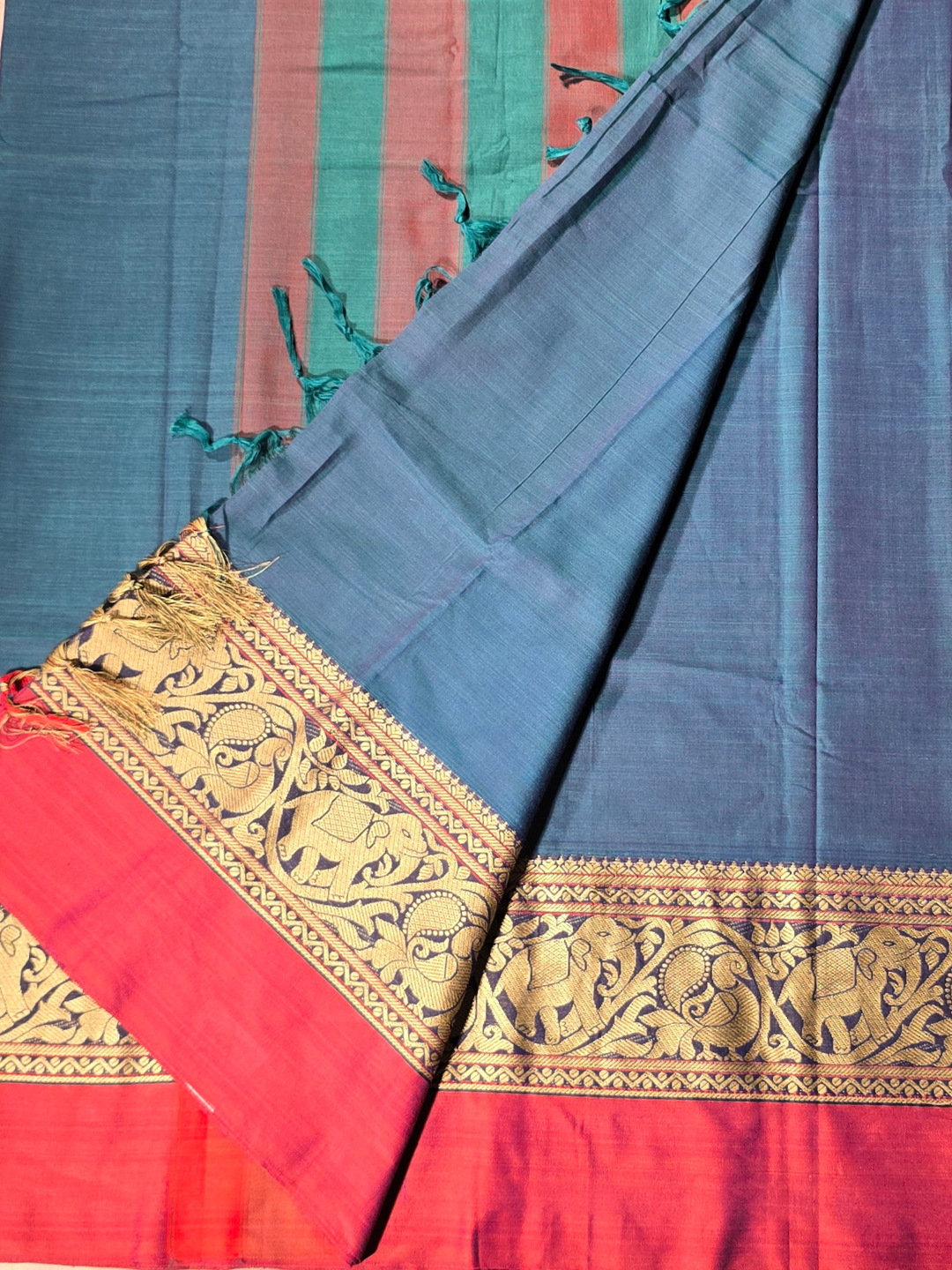 Narayanpet Cotton Saree - Blue