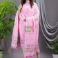 Baby Pink 120 Count Count Jamdani 2-Piece Set Kurti & Dupatta (UNSTITCHED) - 139