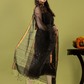 Handwoven Jamdani Muslin Unstitched 2-piece Kurti | Jet Black