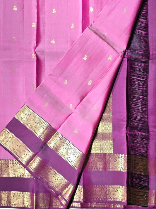 Traditional Kanjivaram Semi Silk Sarees | Lavender Pink