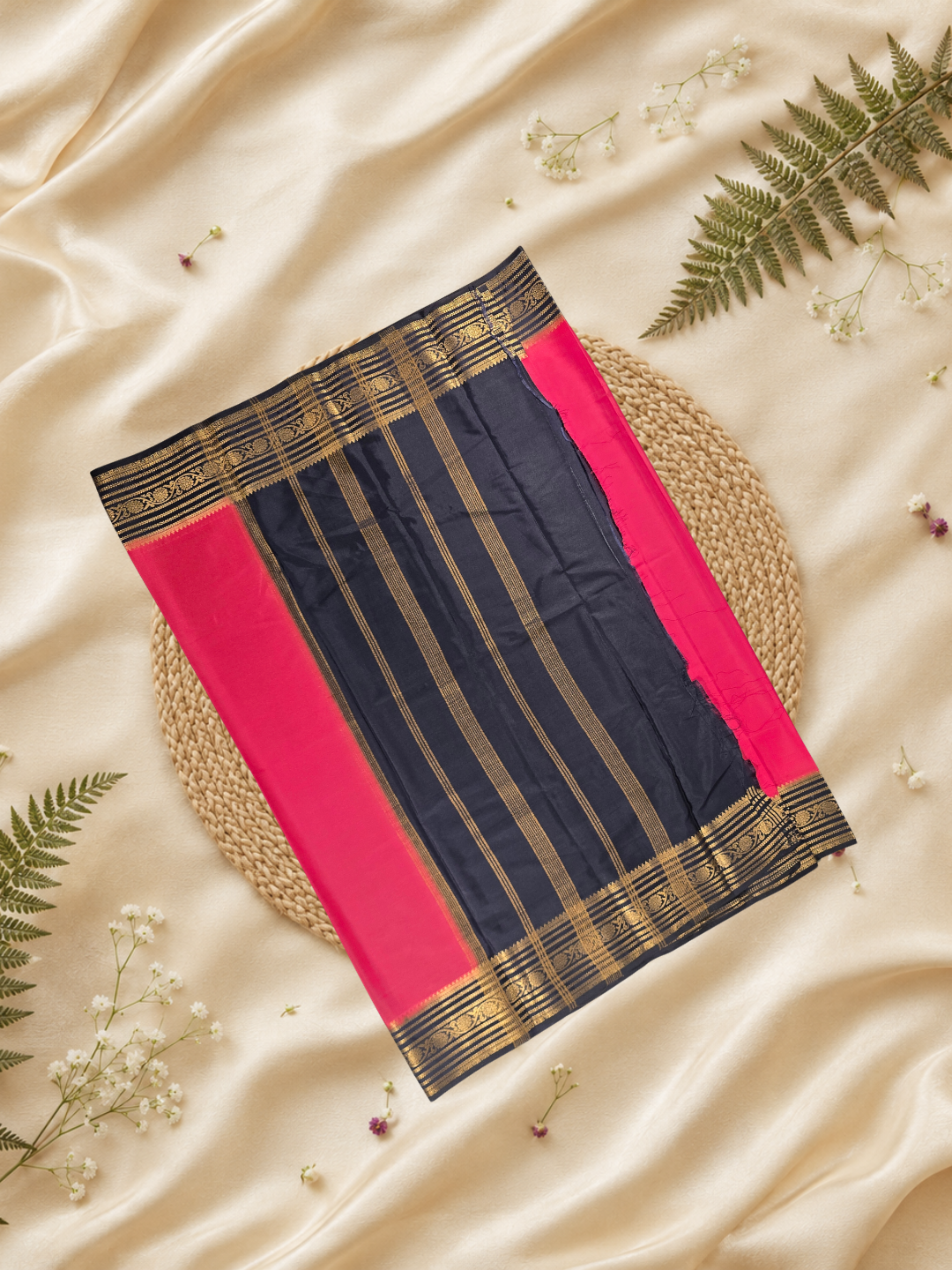 Mysore Silk Saree With Deep Pink