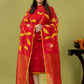 Handwoven Jamdani Silk Cotton Unstitched 2-piece Kurti | Vermilion Red