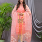 Coral Orange Matka Jamdani 2-Piece Set Kurti & Dupatta (UNSTITCHED) - 104