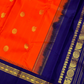Handwoven Pure Gadwal Silk Saree | Orange