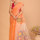 Muslin Tissue Jamdani Saree With Coral Orange - 106