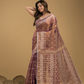 Tissue Silk Jamdani Saree Coffe Brown -044