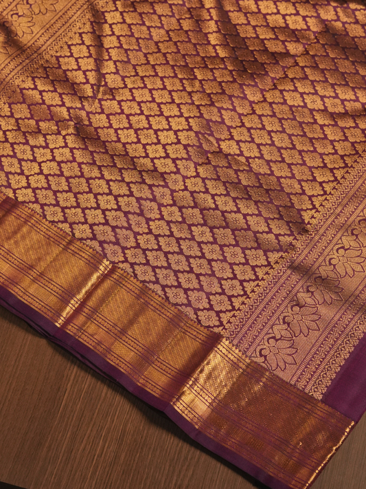 Kanjivaram Saree in Maroon with gold border