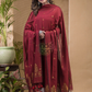 Blood Red Natural Dye Cotton by Cotton (100 Count Soft Cotton) 2 Piece Set Kurti & Dupatta (UNSTITCHED)  -657