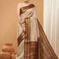 Pure Handloom Korvai Saree | Light Gold and Golden Dark Brown