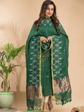 Pine Green Linen X Line 2-Piece Set Kurti & Dupatta (UNSTITCHED) - 004