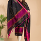 Coal Black Mercerized Cotton 2-Piece Set Kurti & Dupatta (UNSTITCHED) - 040