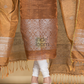 Peanut Brown Tissue Linen Silver Zari Jamdani 2-Piece Set Kurti & Dupatta (UNSTITCHED) - 885