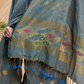 Steel Blue Tissue Linen 2-Piece Set Kurti & Dupatta (UNSTITCHED) - 041