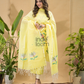 Pineapple Yellow Jamdani 2-Piece Set Kurti & Dupatta (UNSTITCHED) -756