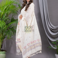 Cream White 120 Count Cotton Jamdani 2-Piece Set Kurti & Dupatta (UNSTITCHED) - 140