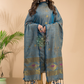 Steel Blue Tissue Linen 2-Piece Set Kurti & Dupatta (UNSTITCHED) - 041