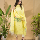 Pineapple Yellow Jamdani 2-Piece Set Kurti & Dupatta (UNSTITCHED) -756