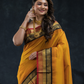 Pure Handloom Korvai Saree | Mustard Yellow