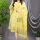Pastel Yellow | Handloom Jamdani Cotton Unstitched 2-Piece Kurti