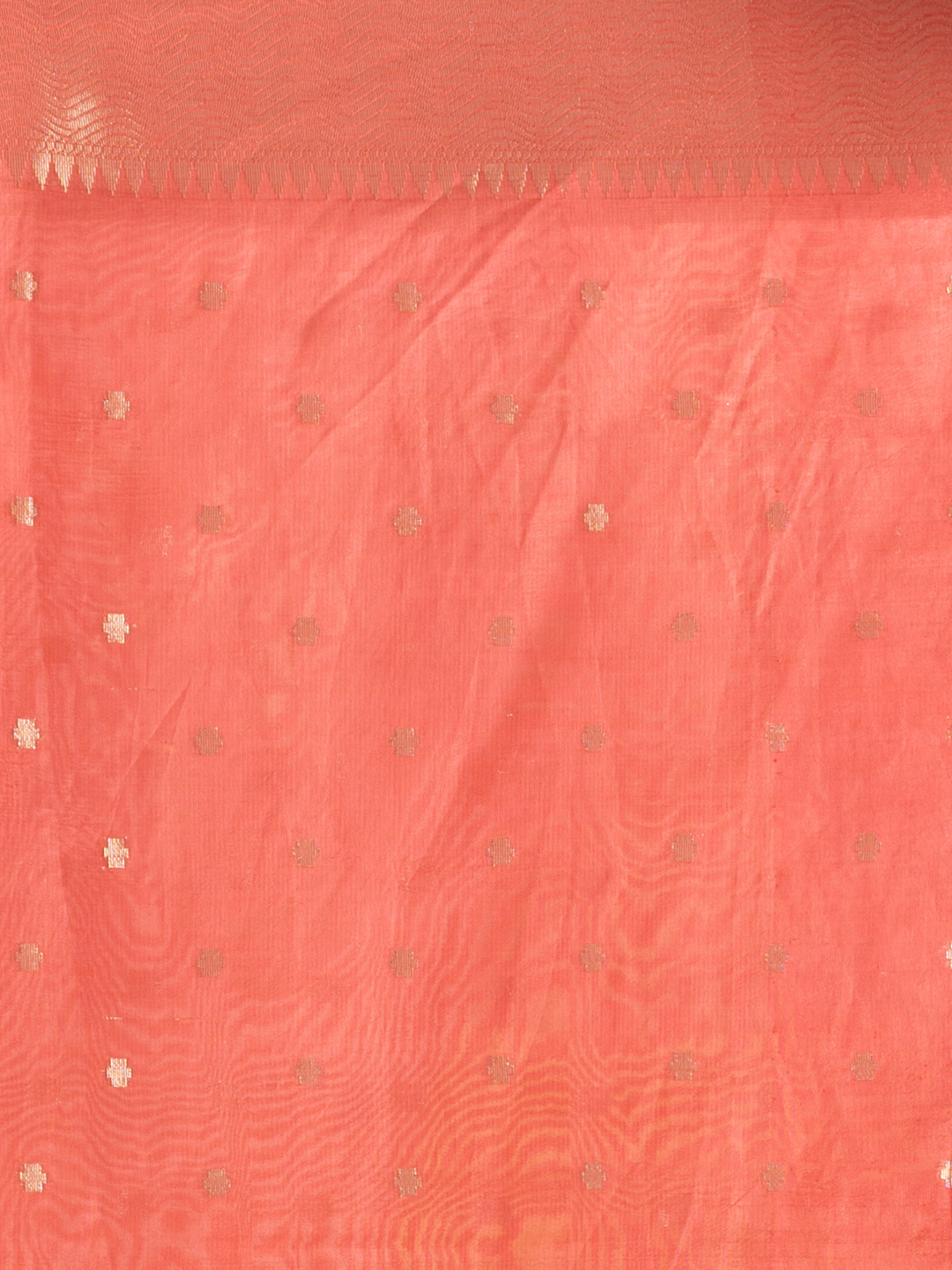 Classic Benarasi Semi Silk Saree | Coral Red