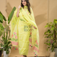 Neon Yellow Jamdani 2-Piece Set Kurti & Dupatta (UNSTITCHED) -7