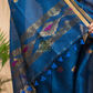 Indigo Blue Tissue Linen 2-Piece Set Kurti & Dupatta (UNSTITCHED) - 042