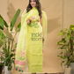 Neon Yellow Jamdani 2-Piece Set Kurti & Dupatta (UNSTITCHED) -7