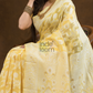 Chanderi Cotton Ethnic Motifs Saree | Pale Yellow
