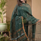 Olive Green Pure Linen suit 2 piece Set Kurti & Dupatta (UNSTITCHED) -639