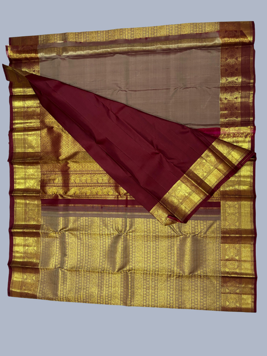 Pure Handwoven Gadwal Silk Saree Dijon Golden Yellow - 027