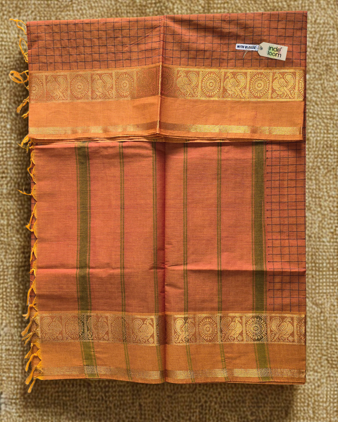 Kanchi Cotton|Tan & Yellow