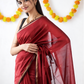 Maheshwari Silk Cotton Saree – Festive Elegance | Maroon Red