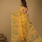 Jamdani Saree With Mustard Yellow - 04 - indeloom