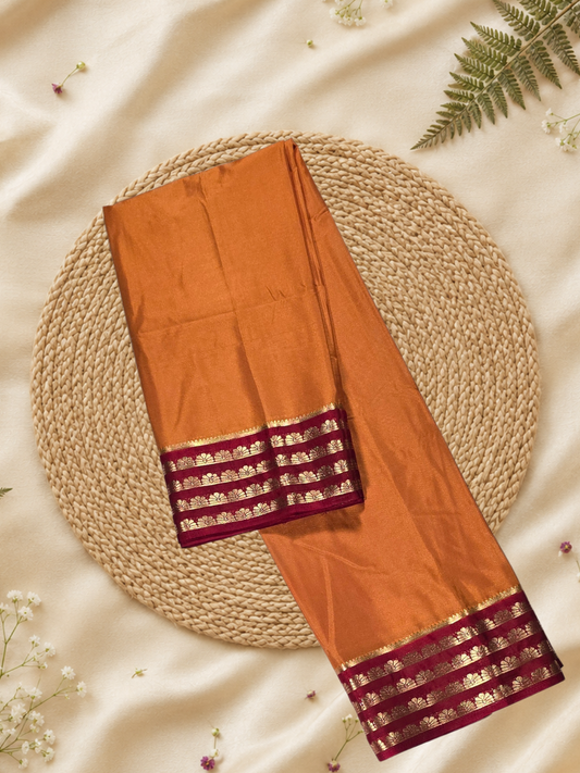 Classic Mysore Silk Saree  |  Carrot Orange
