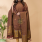 Chocolate Brown Organic Linen 2-Piece Set Kurti & Dupatta (UNSTITCHED) - 076