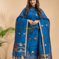 Indigo Blue Tissue Linen 2-Piece Set Kurti & Dupatta (UNSTITCHED) - 042