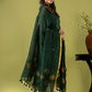 Handwoven Jamdani Linen Unstitched 2-piece Kurti | Bottle Green