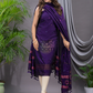 Royal Purple 120 Count Cotton Jamdani 2-Piece Set Kurti & Dupatta (UNSTITCHED) - 142