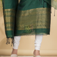 Dark Green Muslin Linen 2-Piece Set Kurti & Dupatta (UNSTITCHED) - 864