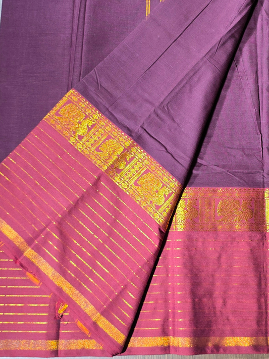 Handloom Narayanpet Cotton Saree | Purple
