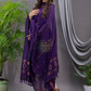 Royal Purple 120 Count Cotton Jamdani 2-Piece Set Kurti & Dupatta (UNSTITCHED) - 142